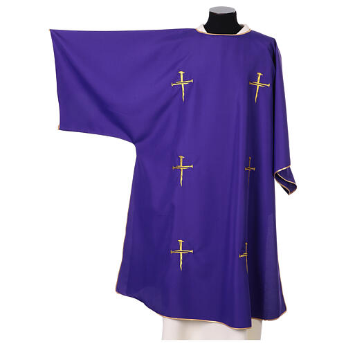Deacon Dalmatic with Cross Nail and Gold Thread Embroidery by Vebi Confezioni 11