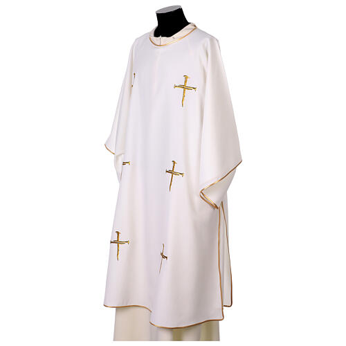 Deacon Dalmatic with Cross Nail and Gold Thread Embroidery by Vebi Confezioni 13