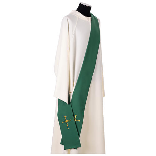 Deacon Dalmatic with Cross Nail and Gold Thread Embroidery by Vebi Confezioni 17