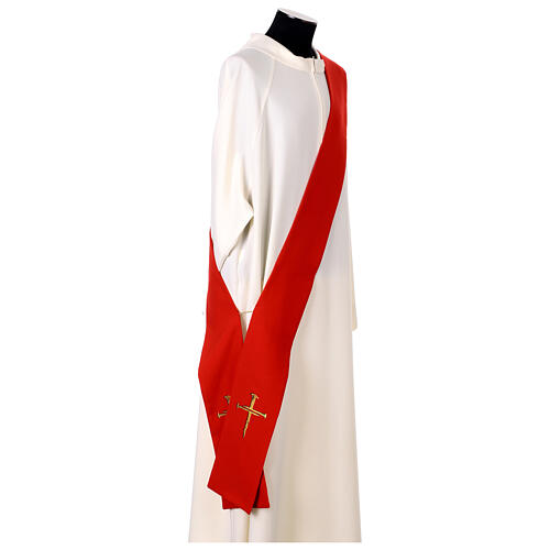 Deacon Dalmatic with Cross Nail and Gold Thread Embroidery by Vebi Confezioni 18