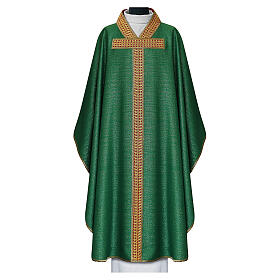 Chasuble with Tau-shaped band, trimming with red base