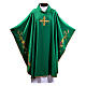 Chasuble with golden cross embroidery and Eucharistic symbols s1