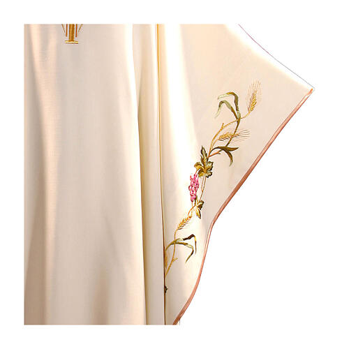 Chasuble with Golden Cross Embroidery and Eucharistic Symbols 6