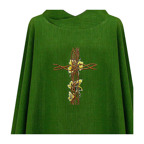 Chasuble with cross embroidery of interwoven branches 2