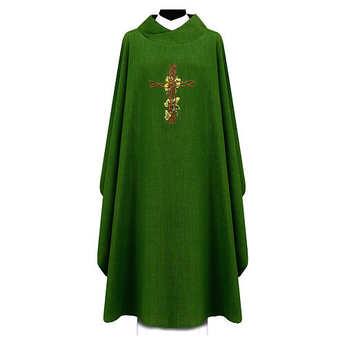 Chasuble croix branches tressées broderie 1