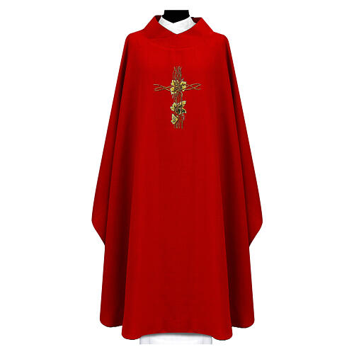 Chasuble croix branches tressées broderie 3