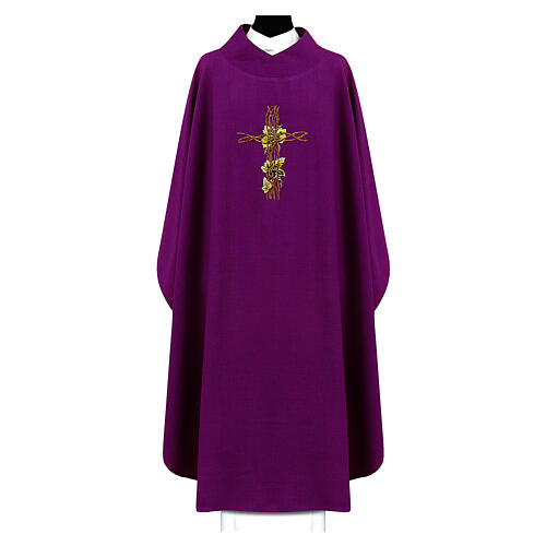 Chasuble croix branches tressées broderie 5