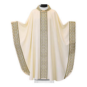 Chasuble with modern geometric band in the centre and on the sleeves