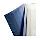 Marian chasuble with white and blue handwoven wool degradé s2