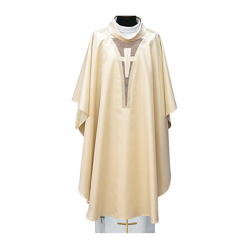 Casula misto lana collo croce moderna righe 4