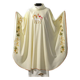 Chasuble with lamb and Eucharistic symbols embroidery