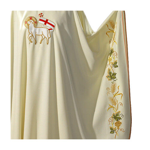 Chasuble broderie agneau manches broderie symboles eucharistie 3