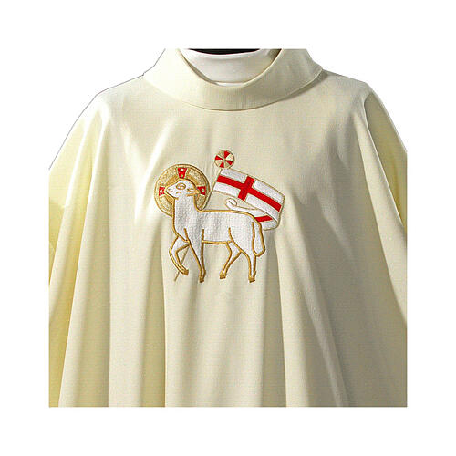 Casula ricamo agnello maniche ricamo simboli eucarestia 2