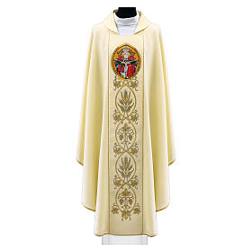 Casula ricamo Trinità eucarestia filo oro