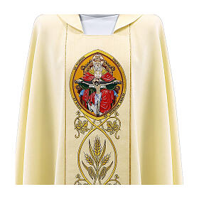 Casula ricamo Trinità eucarestia filo oro