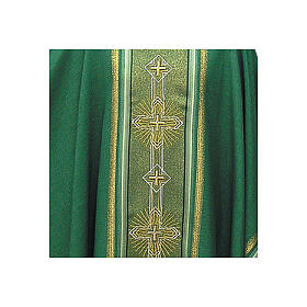 Chasuble with golden stripes and gold cross embroidery