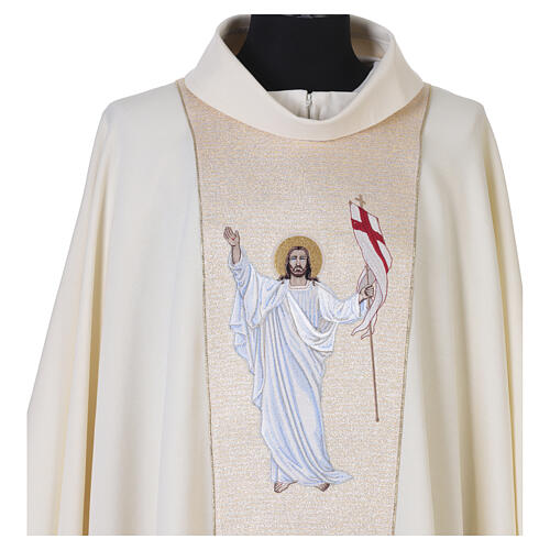 Golden chasuble of the Risen Christ, embroidered golden broad band 3