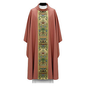 Pink chasuble with golden floral orphrey