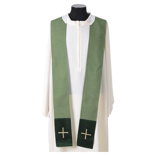 Chasuble with velvet band embroidered with golden vine leaves 8