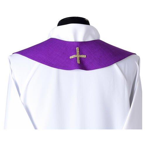 Chasuble with velvet band embroidered with golden vine leaves 14