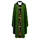 Chasuble with velvet band embroidered with golden vine leaves s1