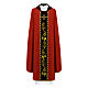 Chasuble with velvet band embroidered with golden vine leaves s3