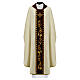 Chasuble with velvet band embroidered with golden vine leaves s5