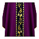 Chasuble with velvet band embroidered with golden vine leaves s8