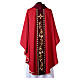 Chasuble with velvet band embroidered with golden vine leaves s17