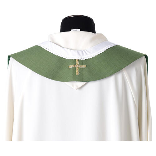 Chasuble with velvet stole embroidered with golden vine leaves 13