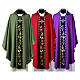 Chasuble with velvet stole embroidered with golden vine leaves s1
