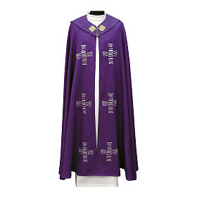 Clergy cope with modern cross stripes in polyester