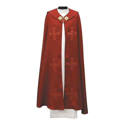 Clergy cope with modern cross stripes in polyester 3