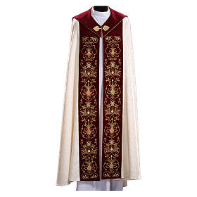 Damask cope velvet cloak gold floral embroidery