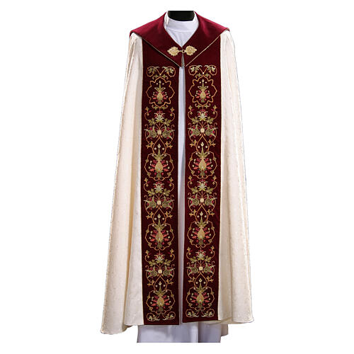 Damask cope velvet cloak gold floral embroidery 1