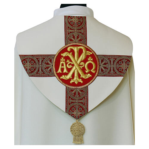 Capa de asperges galão com bordado dourado circular 4