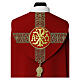 Capa de asperges galão com bordado dourado circular s6