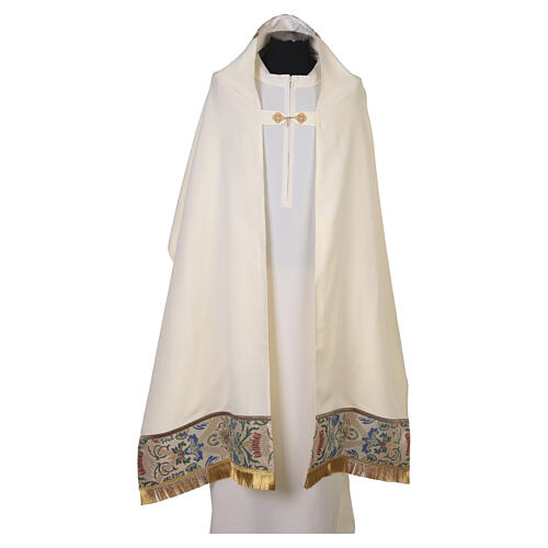 Voile huméral blanc décorations florales en couleurs 4