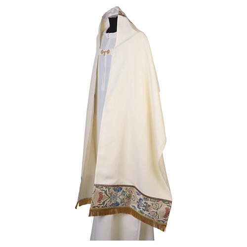 Voile huméral blanc décorations florales en couleurs 7