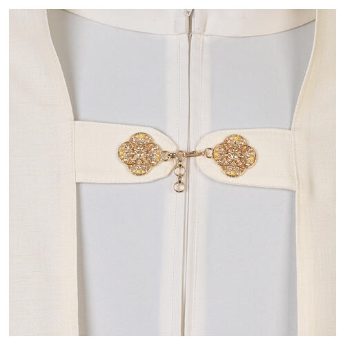 White humeral veil with colorful floral decorations 5