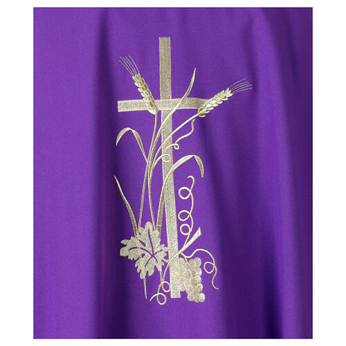 Chasuble with gold embroidery, Chi-Rho and Eucharist 10