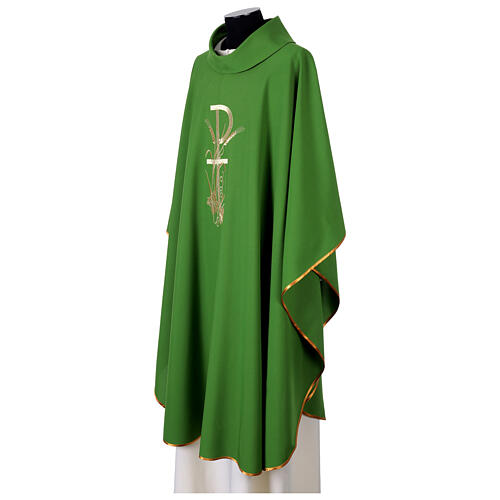 Casulla bordada oro PAX y eucaristía 3