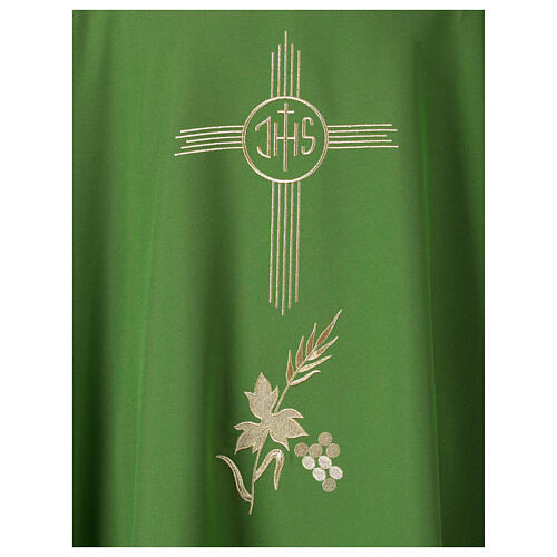 Chasuble with IHS, cross, grapes, and wheat 2