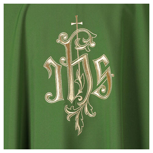 Chasuble with gold embroidery, IHS and cross 2
