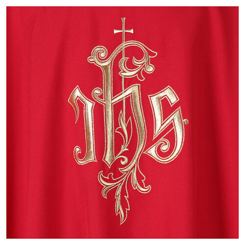 Chasuble with Gold Embroidery IHS and Cross 3