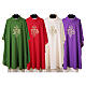 Chasuble with Gold Embroidery IHS and Cross s1
