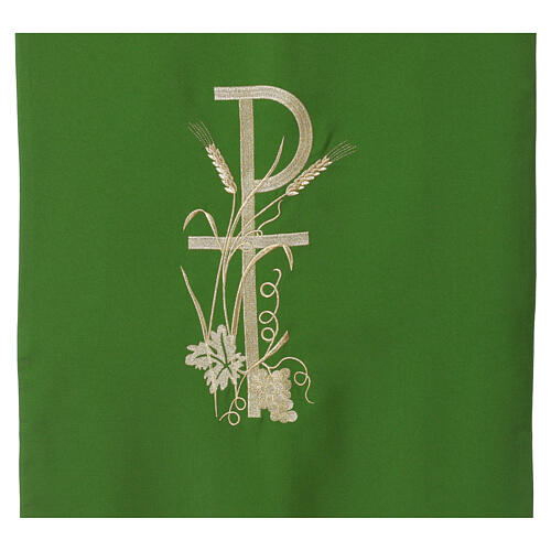 Voile de lutrin broderie or Chi-Rho raisin et blé 2