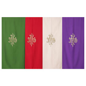 Lectern cover with machine embroidered gold IHS