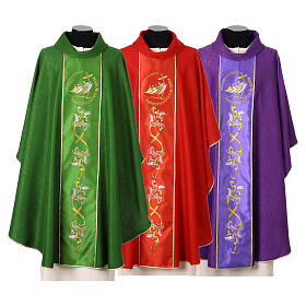 Chasuble of Jubilee 2025, wool with embroidered logo, front and back