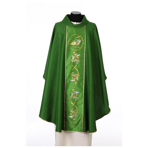 Chasuble of Jubilee 2025, wool with embroidered logo, front and back 2